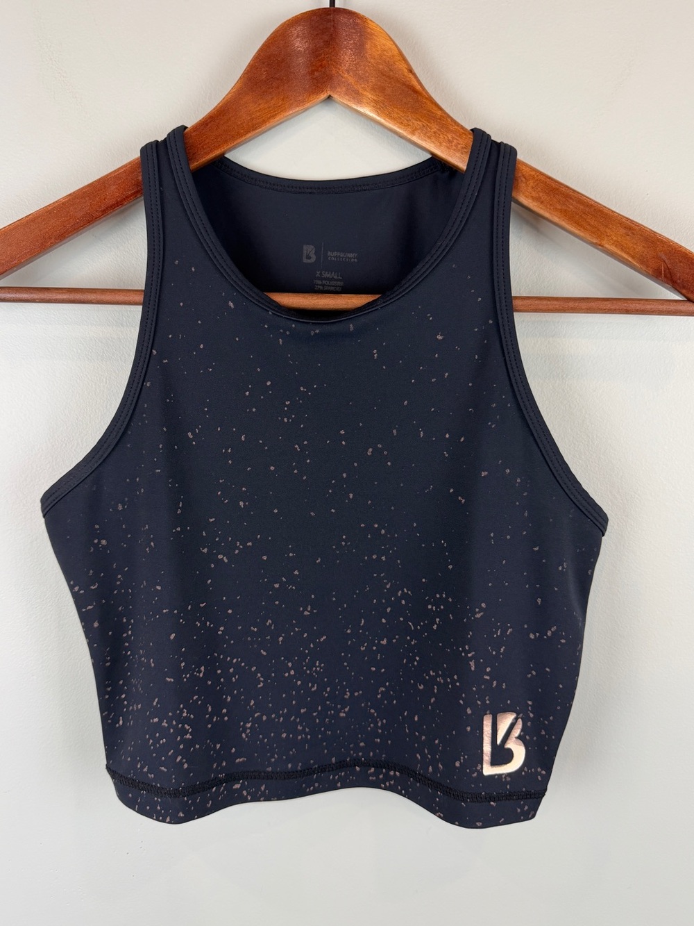 Buff Bunny Athletic Aurora black crop tank Workout Gym size XS